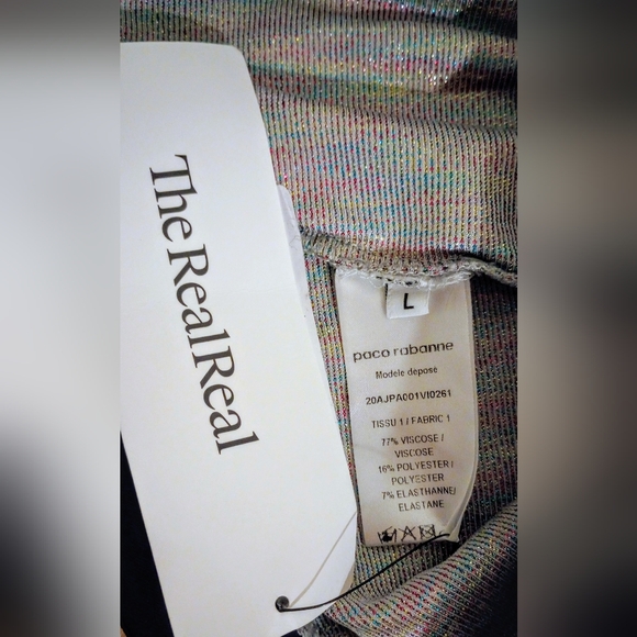 Paco Rabanne Bodyline Colorblock Multicolor Metallic Knit Leggings - Picture 6 of 7